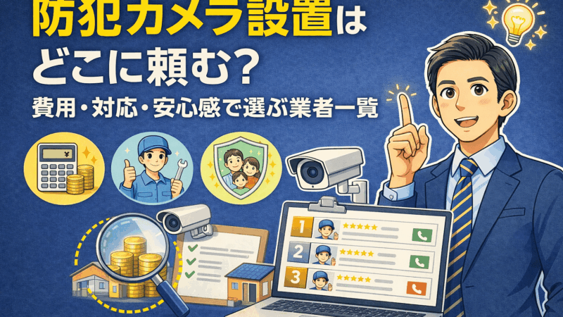 防犯カメラ設置はどこに頼む？費用・対応・安心感で選ぶ業者一覧 