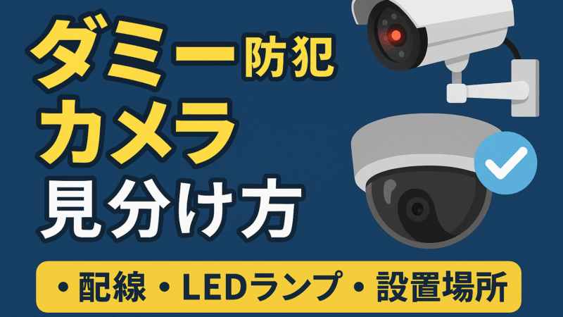 知らないと危険！ダミー防犯カメラの特徴と見抜き方 
